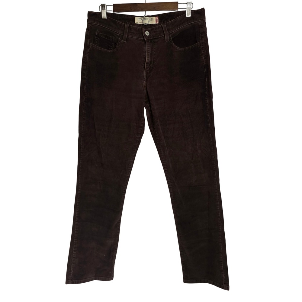 Levis 505 Straight Leg Corduroy Pants Brown Womens 8M Mid Rise Stretch 34x30